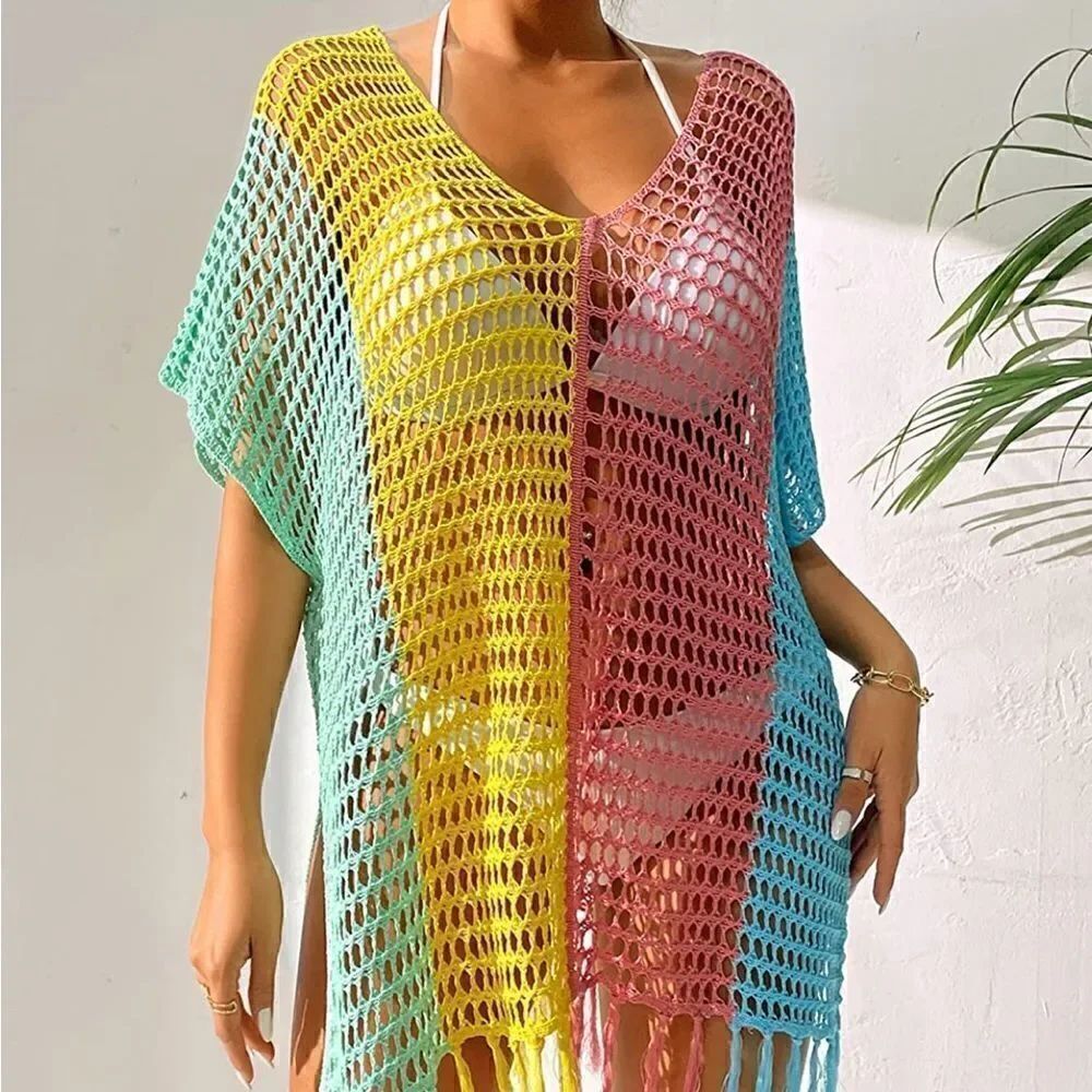 Pastel Crochet Beach Cover Up - Picture 6 of 6